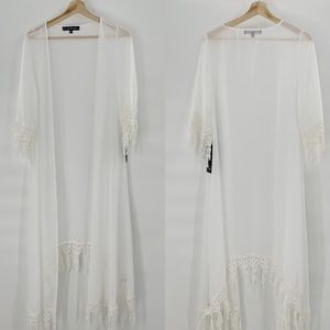 For Love and Lemons sheer white duster one size NWT
